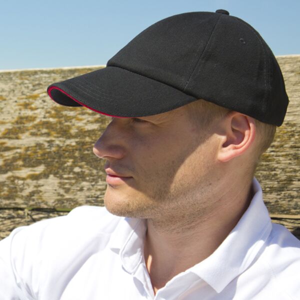Result Low Profile Heavy Brushed Cotton Cap with Sandwich Peak Thumbnail